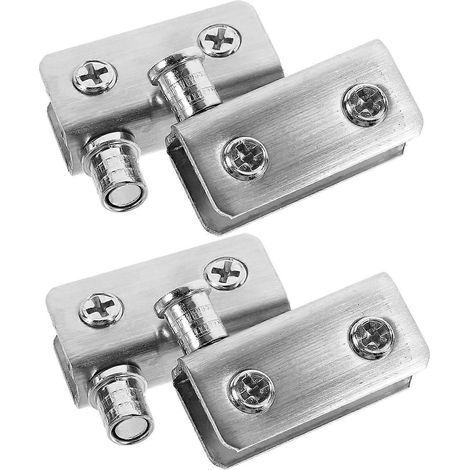 4 charnières en acier pour portes vitrées et vitrines, faciles à installer (1/5)