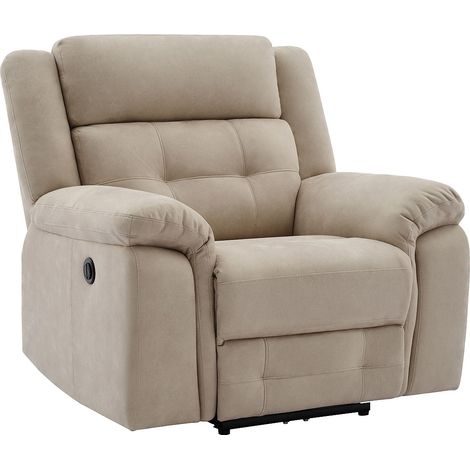 Fauteuil relax électrique en microfibre beige ORTIANO (1/4)