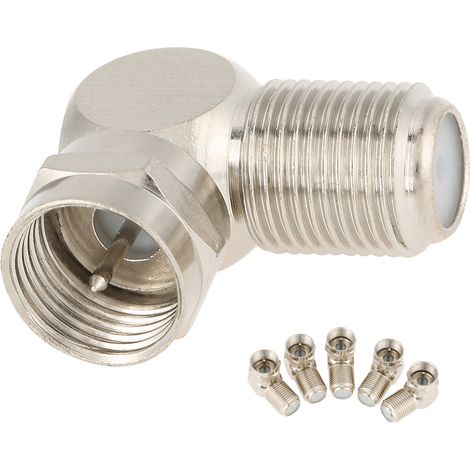 Lot de 5 adaptateurs coaxiaux coudés prise TV mâle vers F femelle pour câble antenne (1/5)