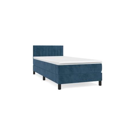 Sommier à lattes de lit avec matelas Bleu foncé 90x200 (1/5)