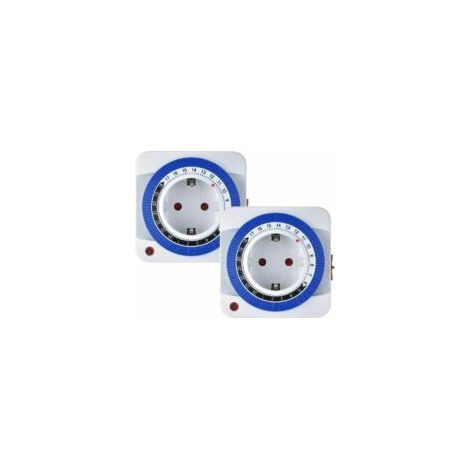 Temporizador mecánico, temporizador programable de 24 horas con 96 segmentos de interruptor, interruptor temporizador de iluminación de 16 A y 3680 W para luces y electrodomésticos - Crezuo