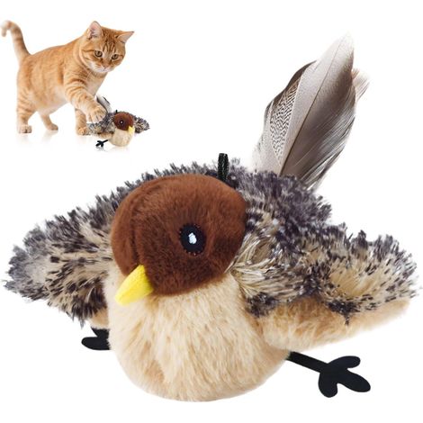 Cat Toy Bird Cat Toy, Interactive Cat Toy, Electric, Intelligence Toy for Cats with Catnip, Flapping Bird Cat Toy, Rechargeable (1/5)