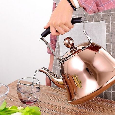 Bouilloire sifflante en acier inoxydable 2L – Sifflet anti-brûlure – Compatible cuisinière à gaz et induction – Design ergonomique (1/4)