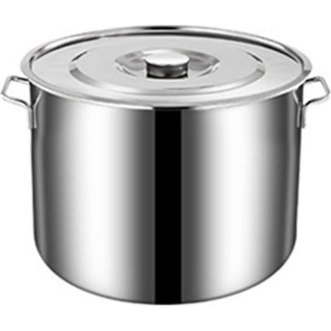 Seau à soupe en acier inoxydable, marmite polyvalente de grande capacité avec couvercle pour la maison et le restaurant (1/5)
