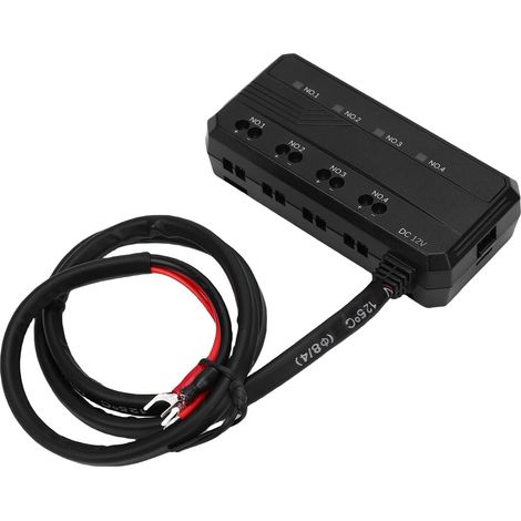 Boîte à Fusibles avec Indicateur LED, 20A Berminal à Profil Bas 4 Circuits Relais de Batterie pour les Voitures, VTT, UTV, Bloc de Fusibles Moto (1/5)