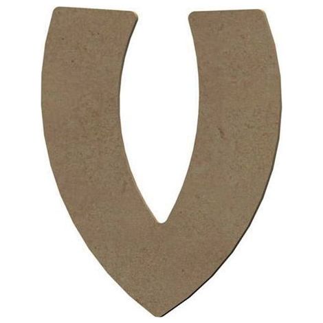 Lettre majuscule V en bois MDF à décorer - 8 cm (1/3)