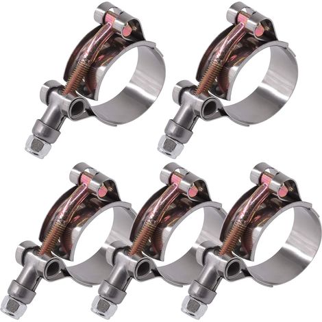 Lot de 5 colliers de serrage souples en acier inoxydable 32-37 mm (1/5)