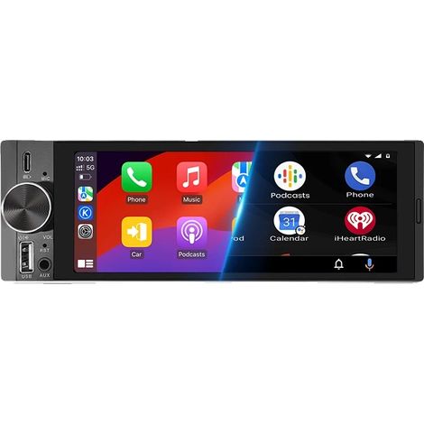 Lecteur multimédia pour voiture, Carplay sans fil, Stéréo à écran tactile, CLP4C Avec caméra (1/2)
