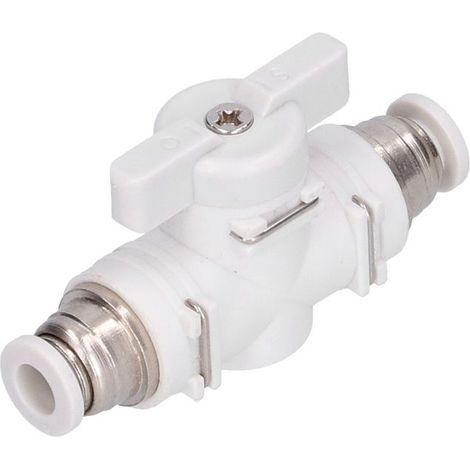BelleRise – BUC6 Manuelles pneumatisches Ventil – Weißes, auslaufsicheres Ventil Ø6 mm – Industrielles Heimwerkerprojekt (1/5)