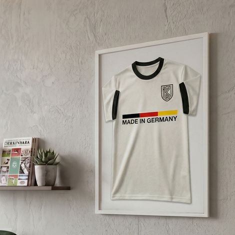 K-Möbel Cadre Maillot Blanc 50x70cm Fond Blanc Vitrine Bois Massif