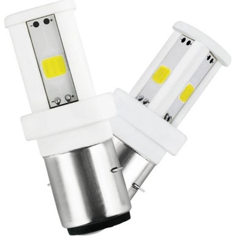 Faros LED para motocicleta, COB de alta luminosidad para luz alta y baja, faro delantero con doble garra, 6000K, paquete de 2 (1/4)