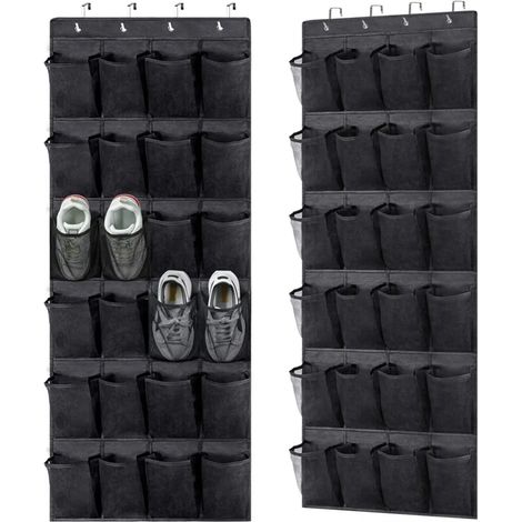 Filiyano-2 organisateurs muraux, étagère à chaussures, rangement suspendu, avec 24 compartiments, gain de place, porte-chaussures, étagère de penderie (1/5)