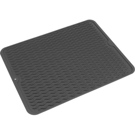 PrimeMatik - Tapis de séchage vaisselle en Silicone 405x307 mm gris (1/5)