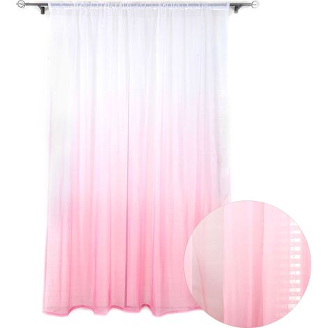Rideaux transparents à dégradé simple pour balcon, salon et chambre, 100270CM. (1/5)