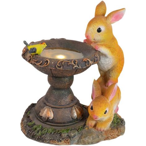 Statue de lapin solaire créative d'extérieur en résine, ornement décoratif pour lampe de jardin ou de balcon, statue d'animal