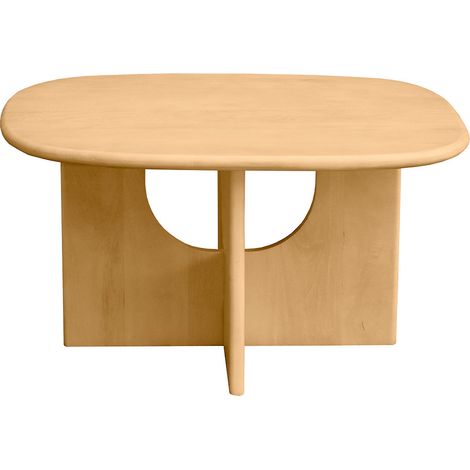 Table basse design bois clair manguier massif L80 cm MASSARI (1/3)