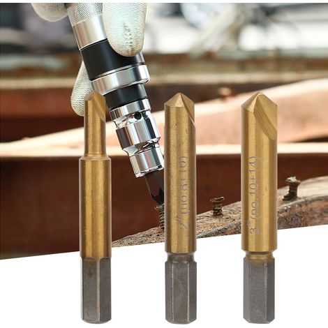 Lot de 3 extracteurs de vis cassées en acier rapide HSS, foret dévisseur de boulons, outil de retrait pour métal (1/5)