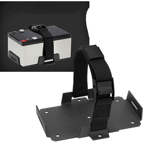 Batteriehalter aus Aluminium mit verstellbaren Befestigungsbändern, geeignet für 12V/6V-Batterien von 7 bis 15 Ah. (1/5)