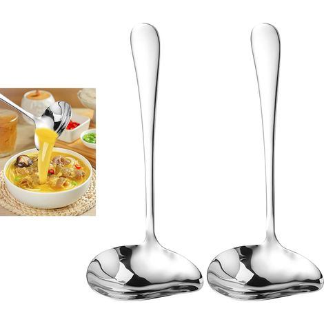 Saucenkelle – 2-teilig – Edelstahl – Tropffreier Ausguss – Für Suppen und Saucen – 17,5 cm (1/5)