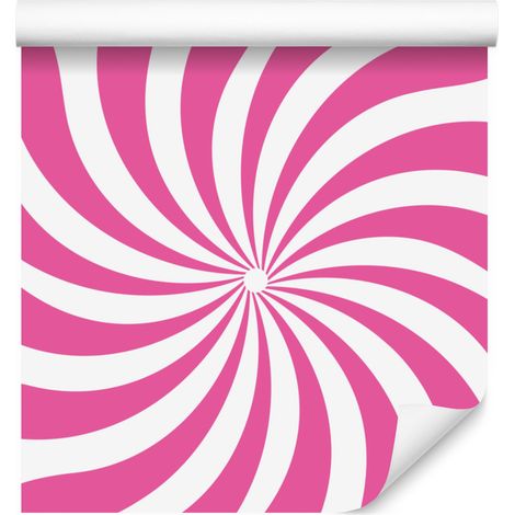 Papier peint hippie rose poudré, blanc et violet 50x1000 cm (1/5)