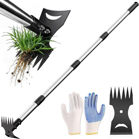 Long Handle Weeder 150cm Weeder and Weeder 2 in 1 Garden Tool Kit with Gloves for Yard Lawn Patio Garden (1/5)