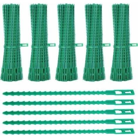 500 attaches pour plantes, clips de support en plastique flexibles et réglables de 17 cm (1/4)