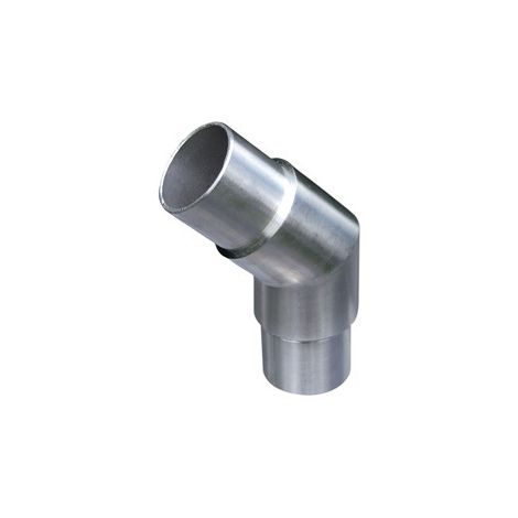 Deco Fer Forge – Connecteur à 135° effet angle droit pour tube Ø42,4mm – Longueur 60mm visible 30mm – Inox 316 pour usage intérieur et extérieur (1/3)