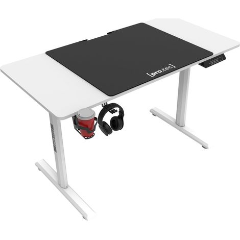 Bureau poste de travail table électrique pomona à hauteur réglable 110 x 60 x 72 - 117 cm blanc