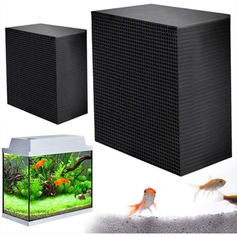 Filtre à charbon actif pour aquarium, cube purificateur d'eau en forme de nid d'abeille avec désodorisant intégré, idéal pour les aquariums et les bassins. (1/5)