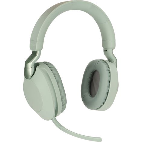 Casque de jeu Bluetooth pliable avec interface USB-C, sans fil Bluetooth 5.1 et filaire, stéréo double mode avec microphone, vert. (1/5)
