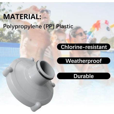 Set mit 2 Adaptern für Pool-Saugschläuche – Der graue Adapter – Schnelle Poolreinigung (Durchmesser von 80 mm bis Ø 32 mm) – Ideal für verschiedene Poolreinigungsaufgaben (1/5)