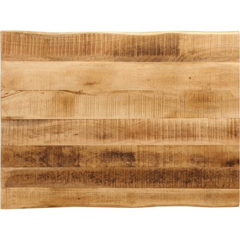 Tischplatte mit Baumkante 80x60x3,8 cm Raues Mango Massivholz