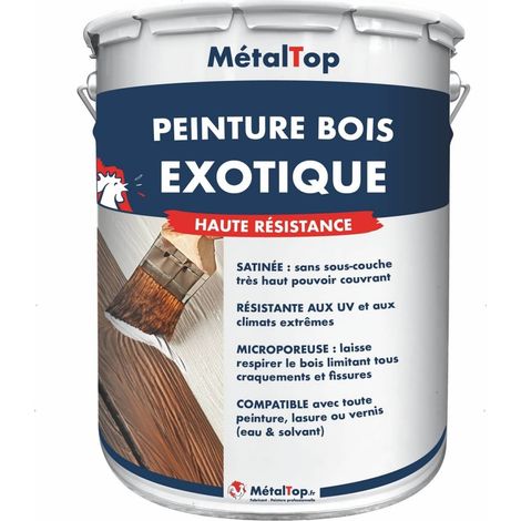 Peinture Bois Exotique - Jaune ocre - RAL 1024 - 5 L - Métaltop