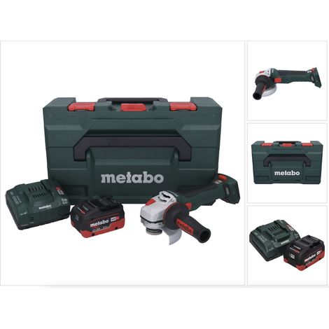 Metabo WB 18 LT BL 11-125 Quick amoladora angular sin cable 18 V 125 mm sin escobillas + 1x batería recargable 8,0 Ah + cargador + metaBOX (1/5)