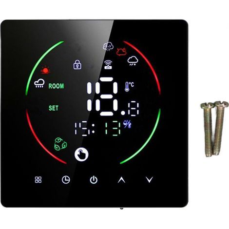 Intelligenter WiFi-App-Thermostat, Fernbedienung, Timer-Einstellung, programmierbarer Fußbodenheizungsregler für Zuhause, AC90-240V. (1/5)