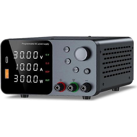 Alimentation CC 30 V 10 A, alimentation USB à découpage régulée et réglable avec bouton de sortie (États-Unis) (1/5)