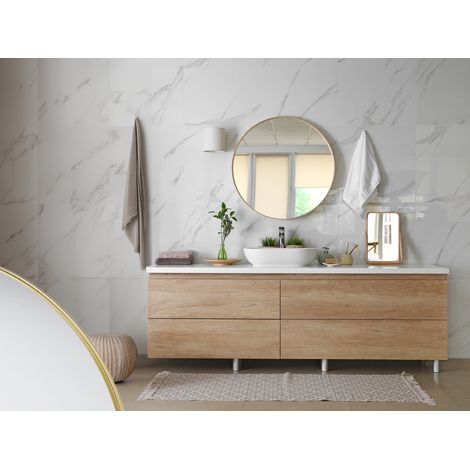 Wandspiegel Flurspiegel Dekospiegel gold rund Schlafzimmerspiegel B 80 cm (1/5)
