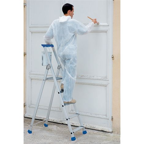 Tubesca Comabi – Escabeau 6 marches aluminium – Hauteur de travail max. 3.36m – Patins antidérapants pour stabilité – 2375106