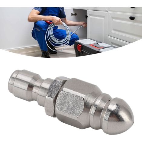G1/4 Hochdruck-Strahldüse zur Abflussreinigung, Schnellverschluss-Sprühventil mit 3 Düsen, Schmutzfilter, robustes Aluminium, 4000 psi (1/5)