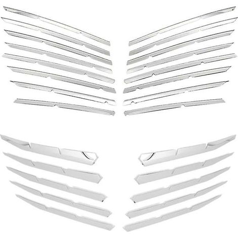 26 pièces de cache de calandre inférieur avant + moulures de phares antibrouillard, garniture de calandre pour 3008 GT 2017-2020 5008 GT 201-- (1/5)
