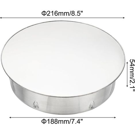 Lot de 2 Bouchon pour Tuyau de Poêle, Cache-trou de cheminée, Cache Tuyau, Couvercle De Trou De Cheminée,Bouchon Cheminée Perforé en Acier Inoxydable Ø 216 mm Profondeur 54mm, argent (1/4)