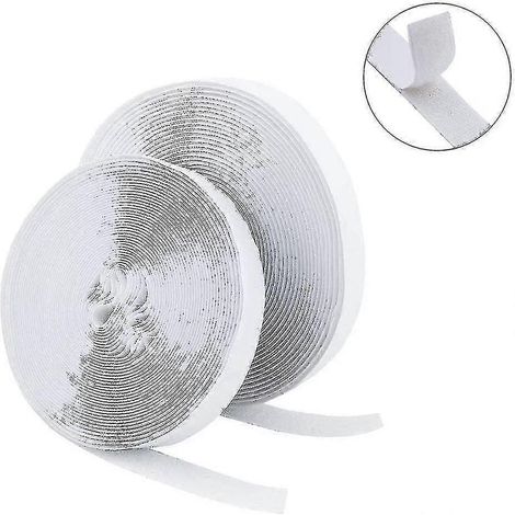 Selbstklebendes Klettband, 25 m, extra stark, doppelseitig klebend, mit 20 mm breitem Klettverschluss-Pad