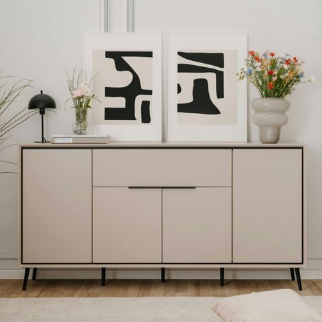 Buffet moderne taupe 4 portes 1 tiroir AVIO (1/5)
