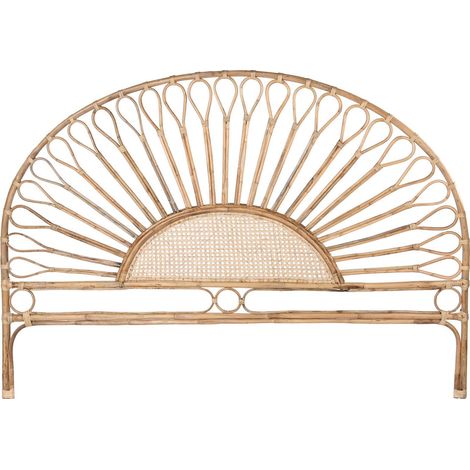 Tête de lit rotin design soleil pour chambre élégante - Beige naturel (1/3)
