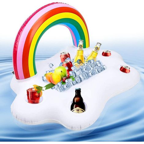 Porte-Boisson Gonflable, Bouées Piscine, Bar Flottant Pour Piscine, Porte Gobelet Piscine, Porte Gobelet Flottant Rainbow Cloud Support, pour Hawaïen Plage Piscine Party 614041cm LionKnight (1/5)