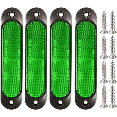 4 piezas de luces laterales delanteras verdes de 12V-24V con 27 LED para remolques y camiones, luces traseras LED de estacionamiento e intermitentes para camiones, autobuses, barcos, RV, furgonetas, S (1/4)