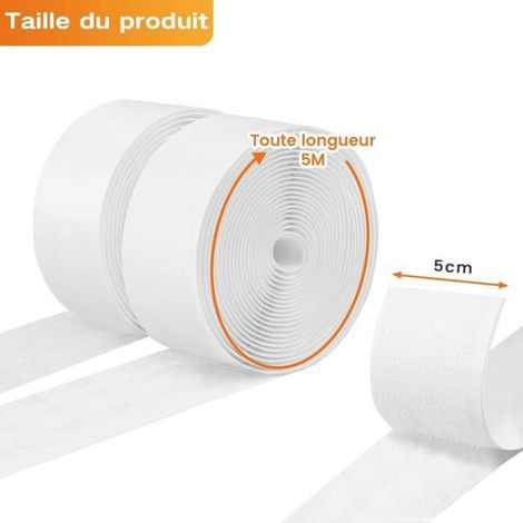 Ruban Scratch Double Face - 50 mm x 5 m - Pour Fixation Réutilisable Sur Mur Verre Plastique Tissu - 1 Pièce (1/5)