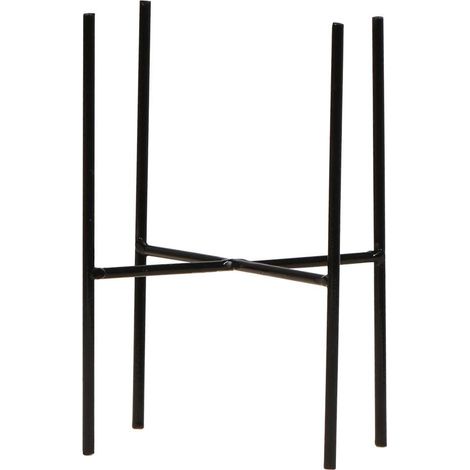 Porte-plante en Métal Noir Support Rehausseur pour Pot de Fleurs Design Moderne Ø 14 x 18,5 cm - PANGIVO (1/5)