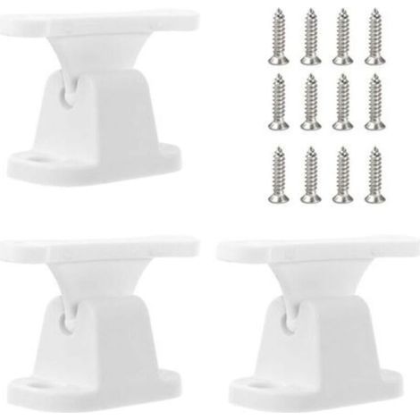 Paires de butées de porte blanches pour caravane, fixations de porte en plastique pour caravane avec 12 vis, support de porte pour camping-car (1/4)