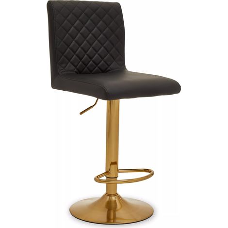 Premier Housewares Baina Black And Gold Bar Stool With Round Base (1/5)